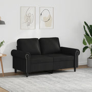 Divano a 2 Posti Nero 120 cm in Similpelle