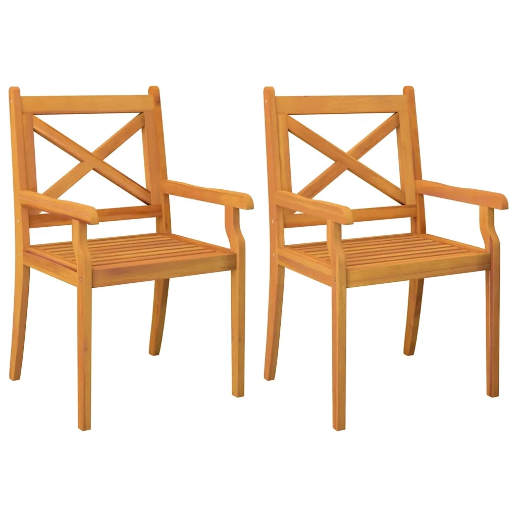 Sedie da Pranzo da Esterni 2 pz in Legno Massello di Acacia cod mxl 16842