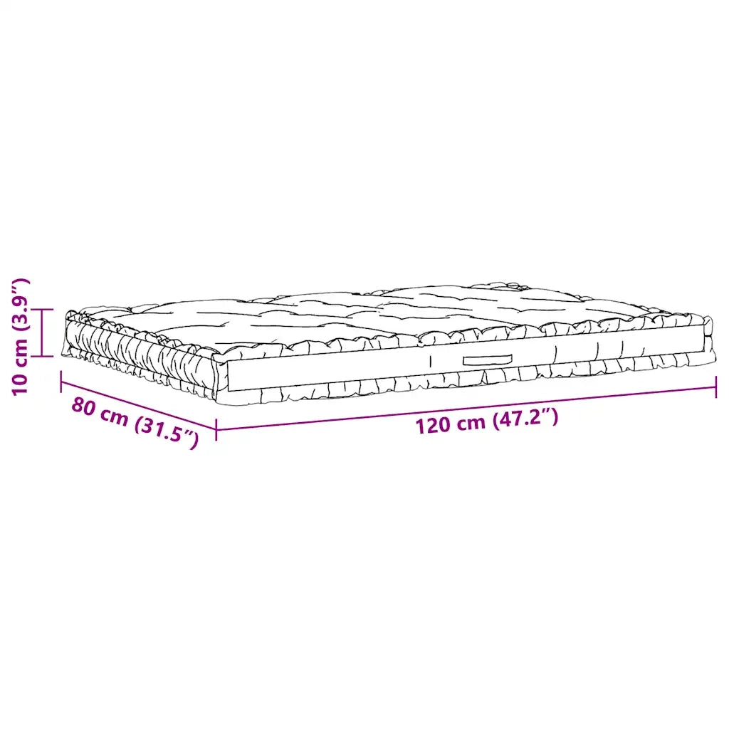 Cuscino per pallet | Cuscini per sedie e Pavimento in Cotone 120x80x10 cm Beige