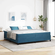 vidaXL Struttura del letto Blu scuro e bianco 200 x 200 cm Velluto