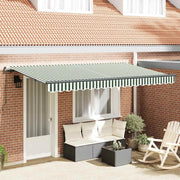 vidaXL Tenda Retrattile Verde e Bianco 400 x 200 cm