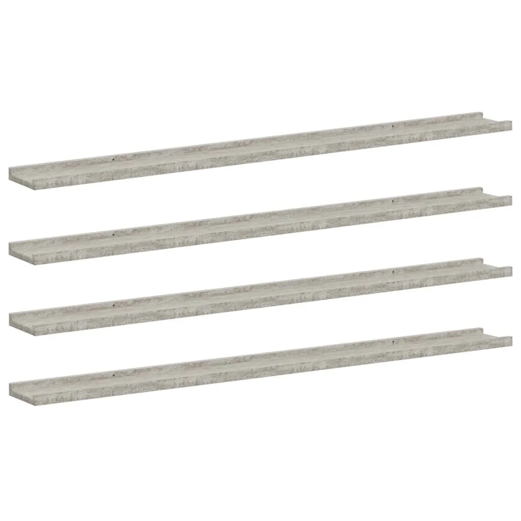 Mensole da Parete 4 pz Grigio Cemento 115x9x3 cm cod mxl 32813