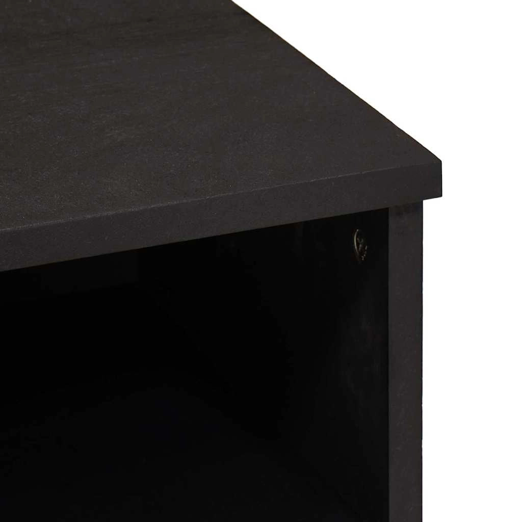Mobile porta TV rettangolare moderno con cassetto e pratico contenitore per soggiorno 100 x 33 x 46 cm in legno di mango nero 02_0057893