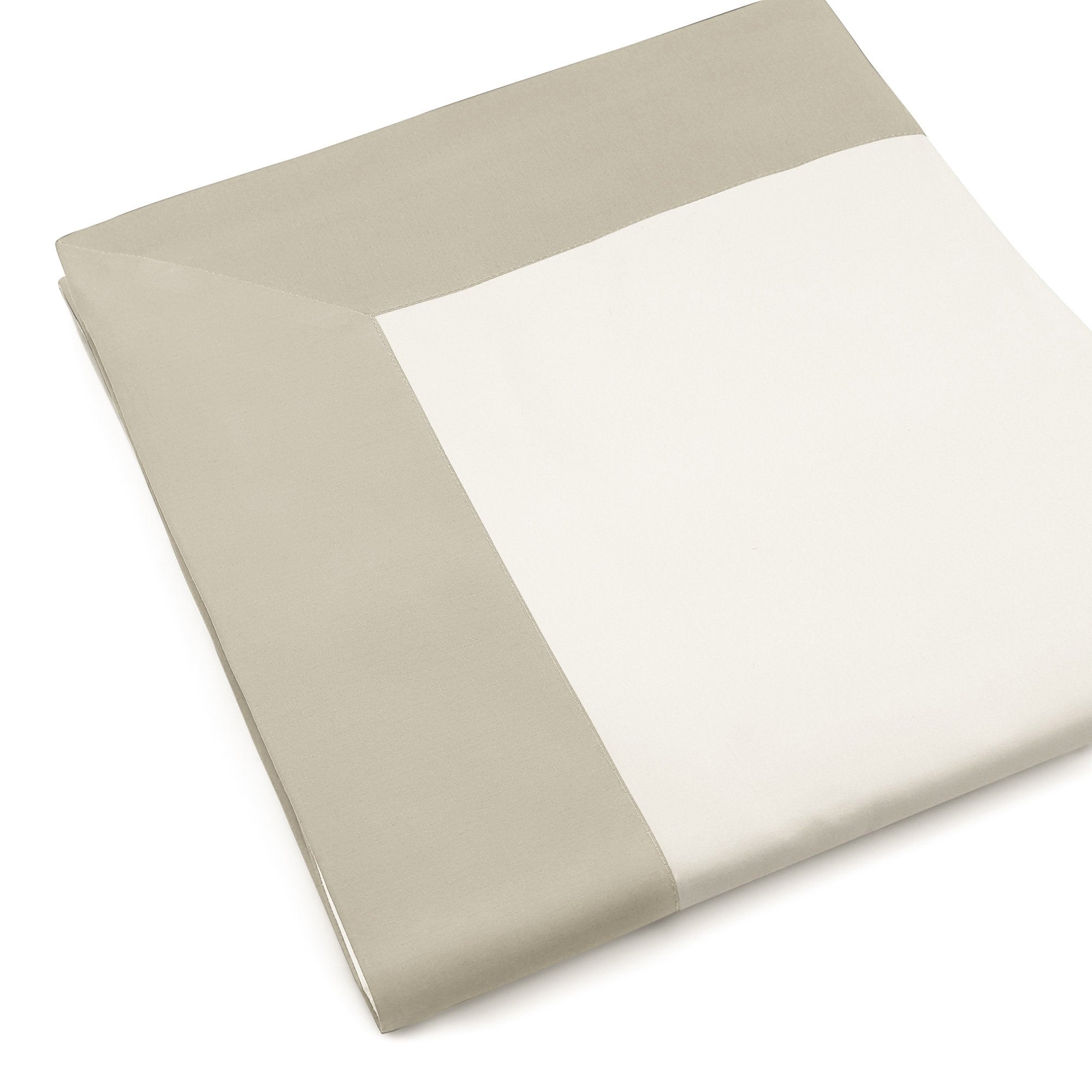 Set Lenzuola Matrimoniali Sopra Sotto e Federe Balza in Raso Mitera Diamante Sabbia