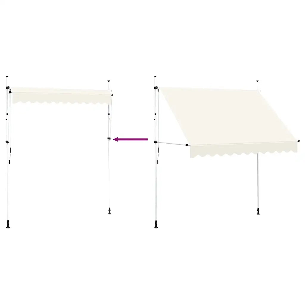 Tenda da Sole Retrattile Manuale 250 cm Crema cod mxl 9253