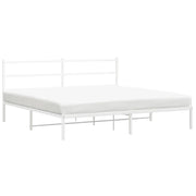 Letto matrimoniale | Letto per adulti | Giroletto con Testiera Metallo Bianco 193x203 cm