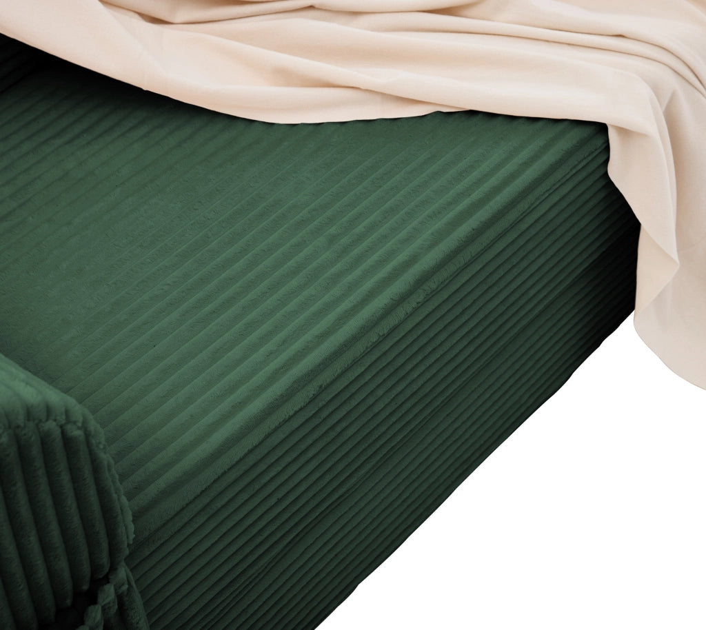 DIVANO LETTO 2 posti trasformabile, corda a righe verde, design basso