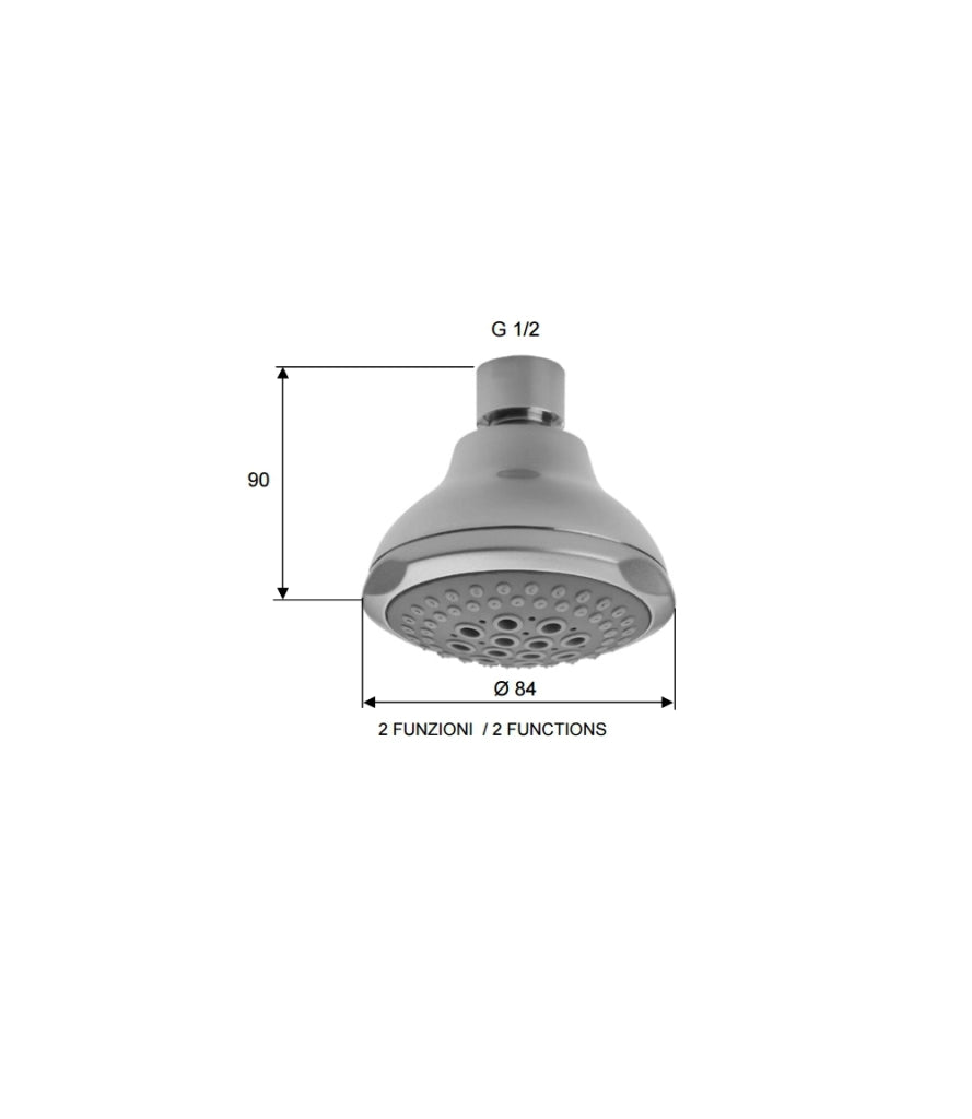 Soffione con disco anticalcare, autopulente