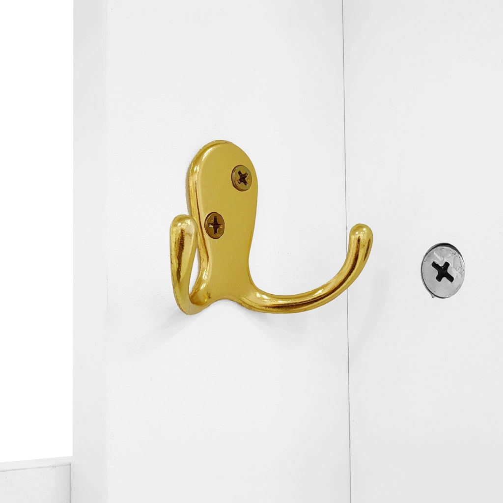 Set Ingresso con Panca, Cuscino e Appendiabiti con Ganci ¨C Xylo ¨C Bianco