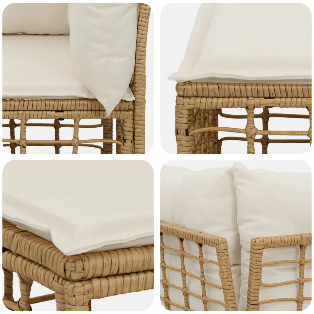 Modulo Divano Angolare da Esterno Naturale polyrattan 42026726