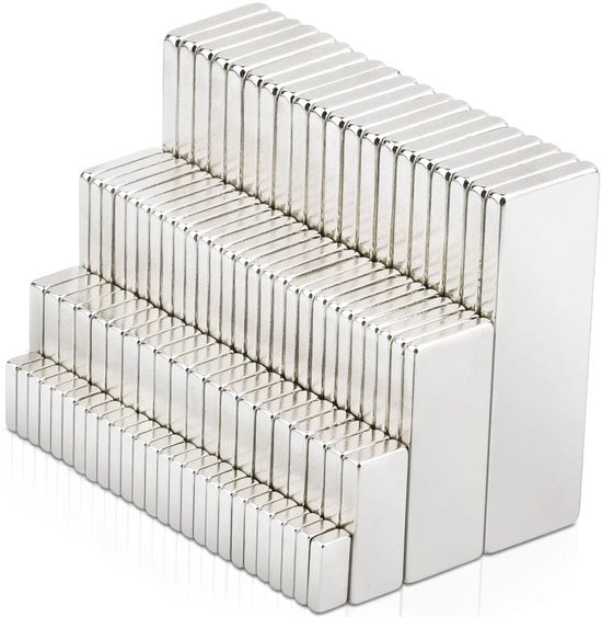 100 pezzi di magneti piccoli forti, 4 diverse misure magneti neodymium magneti extra forti per lavagna magnetica, magneti forti rettangolari per armadietti, lavagna bianca, lavagna magnetica