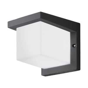 Applique Esterno Moderna Desella 1 Alluminio Grigio Policarbonato Bianco Led