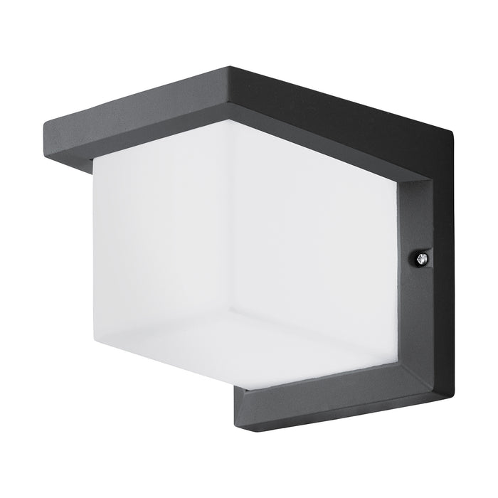 Applique Esterno Moderna Desella 1 Alluminio Grigio Policarbonato Bianco Led