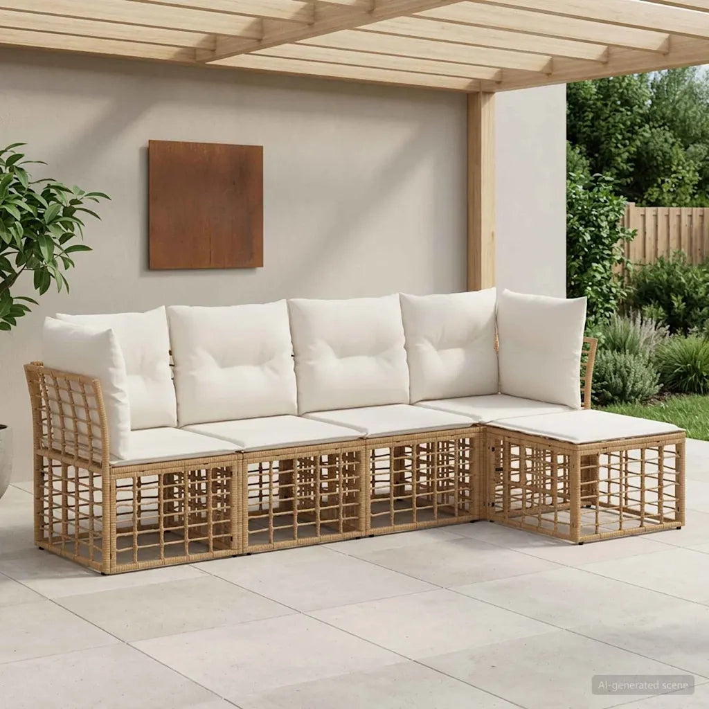 Set di divani da esterno | Set Salotto da Giardino Naturale Poliestere