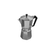 Trade Shop - Caffettiera Moka Napoletana Caffè 6 Tazze Alluminio Grigio Guarnizione Silicone -