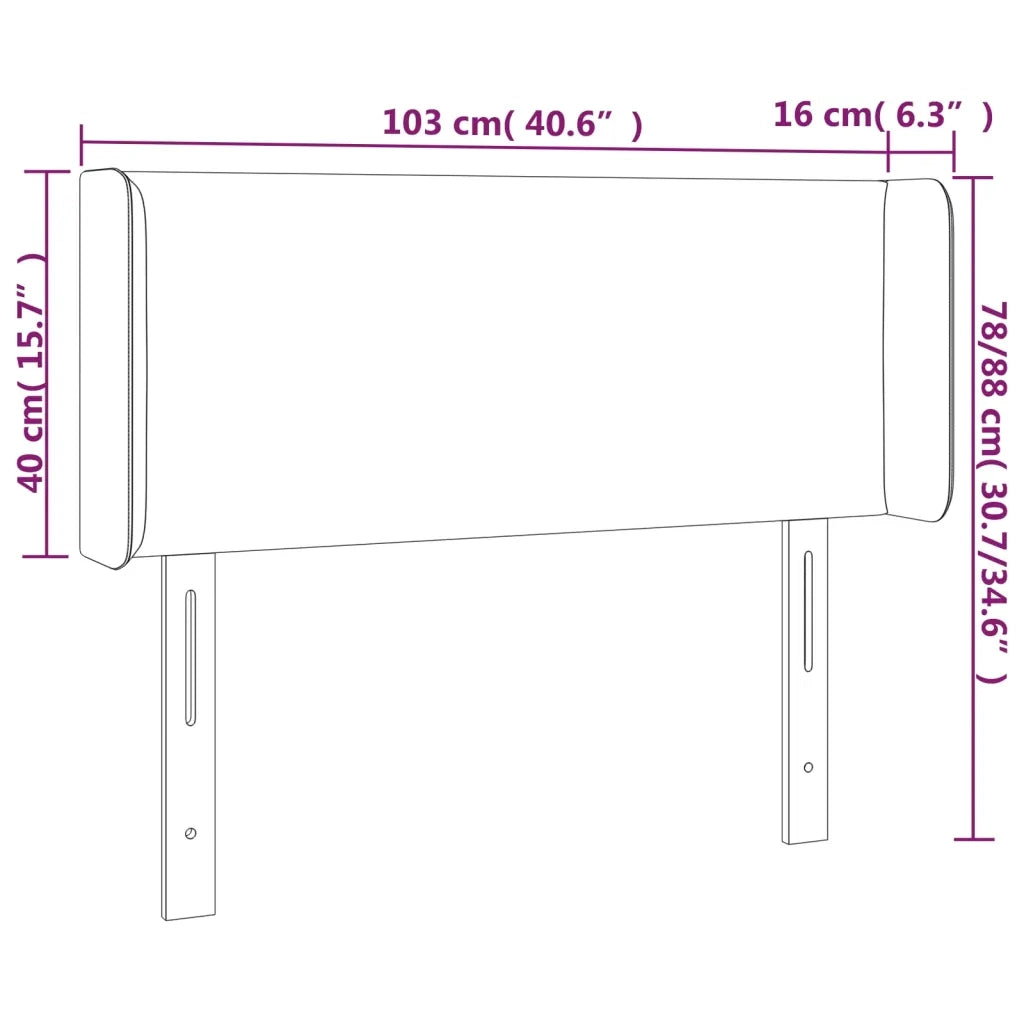 Testiera a LED-Testata con LED Grigio Scuro 103x16x78/88 cm in Tessuto 114590