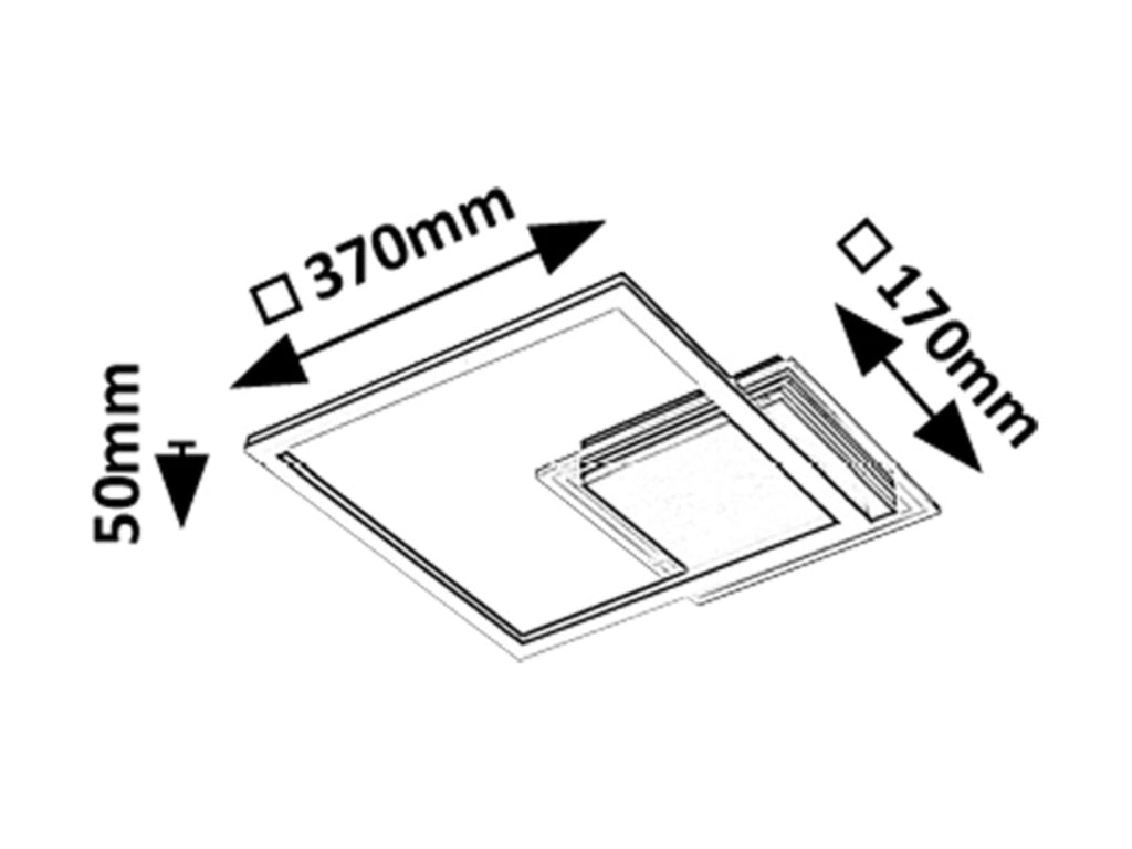Plafoniera LED quadrata nera 24W 3000K Rabalux Ottavia