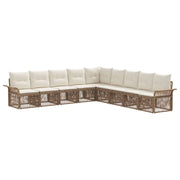 Set Divano da Giardino 9 pcs Beige polyrattan 3434853