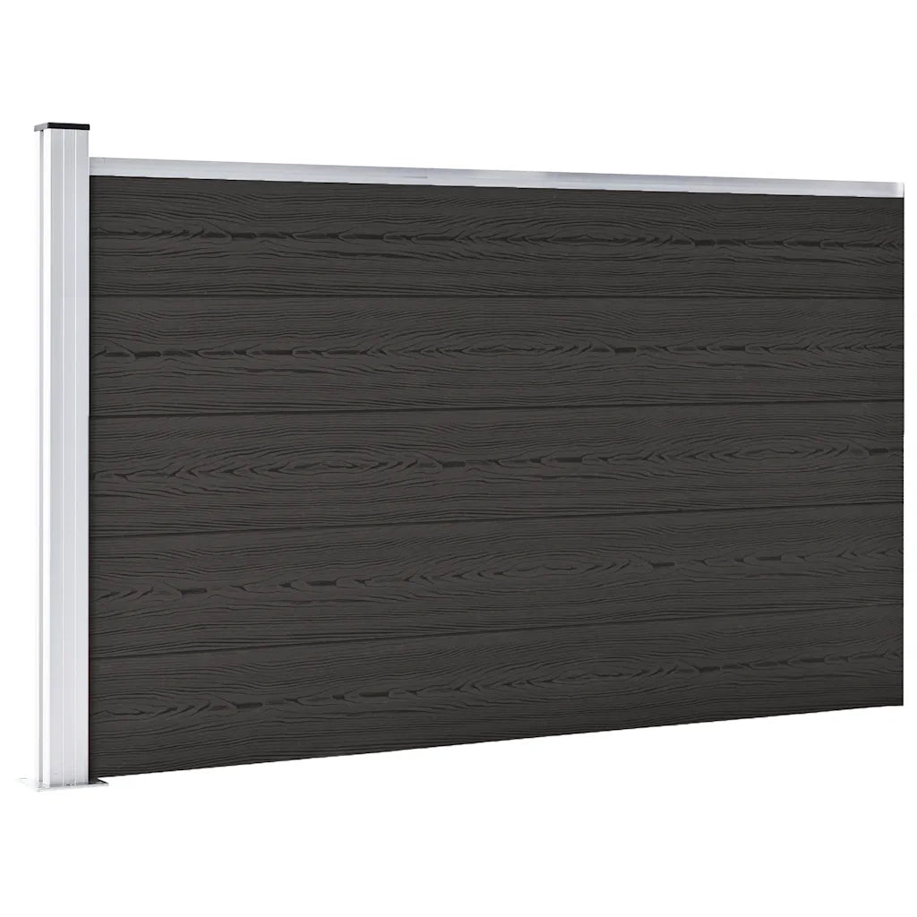 Pannello di Recinzione in WPC 175x105 cm Nero cod mxl 18213