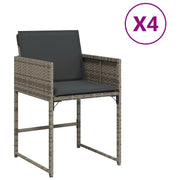 Sedie da Giardino con Cuscini 4 pz | Sedie da Esterno Grigio in Polyrattan