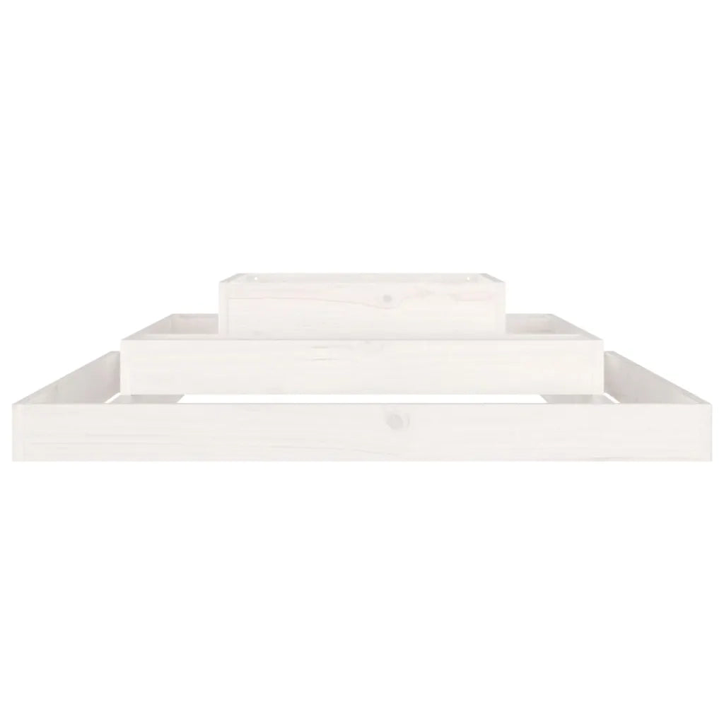 Fioriera Bianca 110x110x27 cm in Legno Massello di Pino 823872