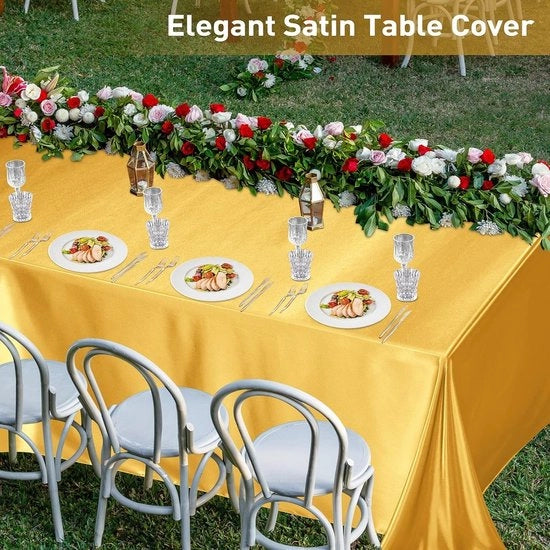 Tavolo Coperto Resistenti Macchie e Pieghe - Formato Rettilineo 147 x 320 cm - Lavabile - Design Elegante - Adatto per Feste e Matrimoni - Copertura Tavolo
