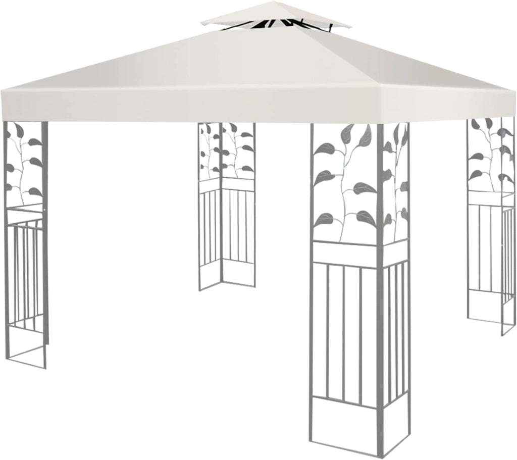 Tetto Gazebo di Ricambio per Gazebo, 3 x 3 m, per Giardino, Balcone, Spiaggia, Impermeabile, Doppio Tetto, Beige