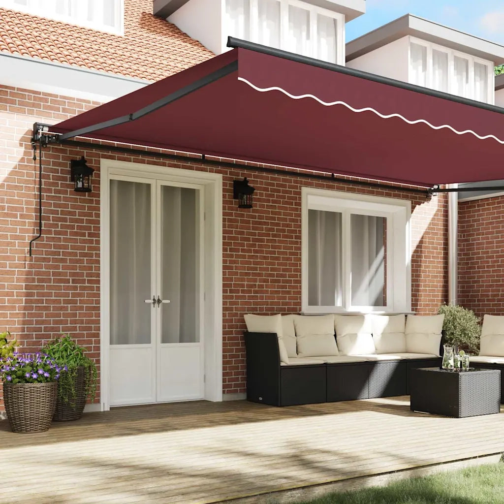 Tenda Retrattile Borgogna 500 × 300 cm Poliestere e Metallo 3331238