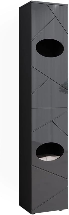 Armadio per la biancheria Irma, Antracite, 37.2 x 192 cm