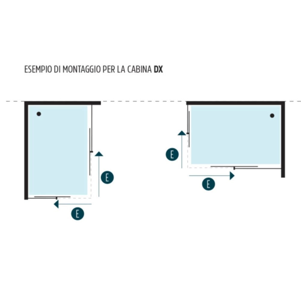Box doccia corner due ante cristallo serigrafato temperato *** misure 86.5-89.5x86.5-89.5xh185 cm serigrafato, confez...