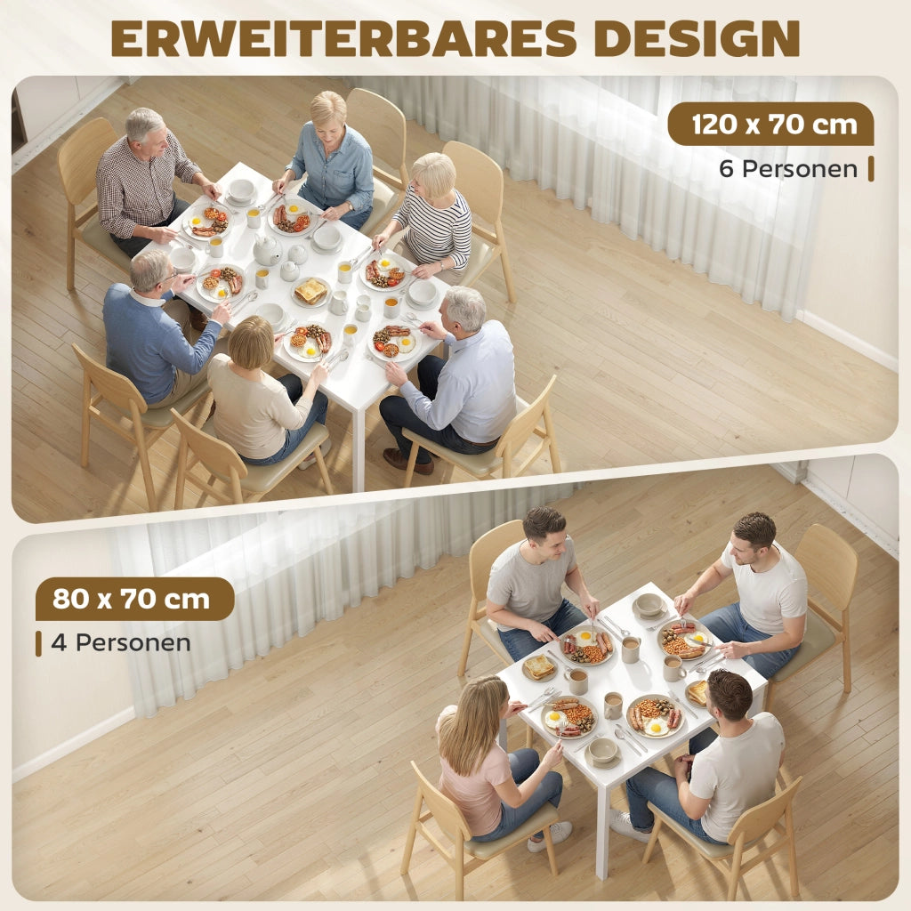 Tavolo da pranzo allungabile ¨C Zephmum ¨C Legno Naturale 80x80x76 cm