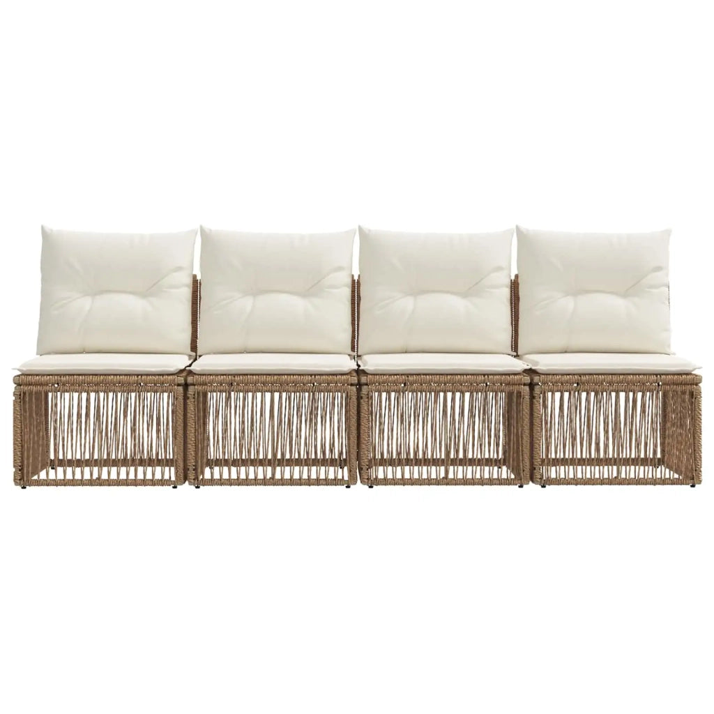 Divano a 4 posti 4 pcs 4-Numero di posti Beige polyrattan 42026721