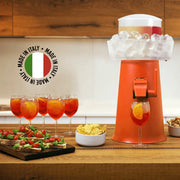 SPRIZZER Kit Completo Sprizzer Arancio con macchina in metallo arancione 12 bicchieri in vetro sacca rossa in tessuto resistente 6 vaschette Aperibox in plastica durevole e tappetino antiscivolo –