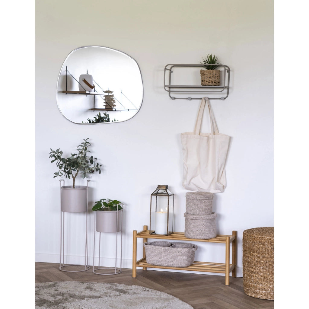 Set di 2 Vasi per Piante Rabo, Beige, Metallo, 20x20x50 cm