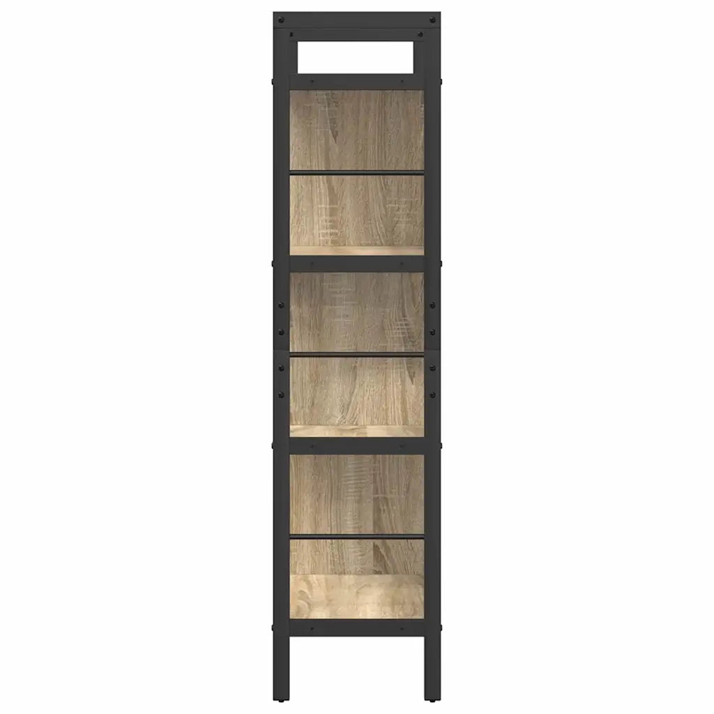 Libreria-Scaffale per Libri-Mobile di Stoccaggio Rovere Sonoma 75 x 30 x 123,5 cm Legno multistrato