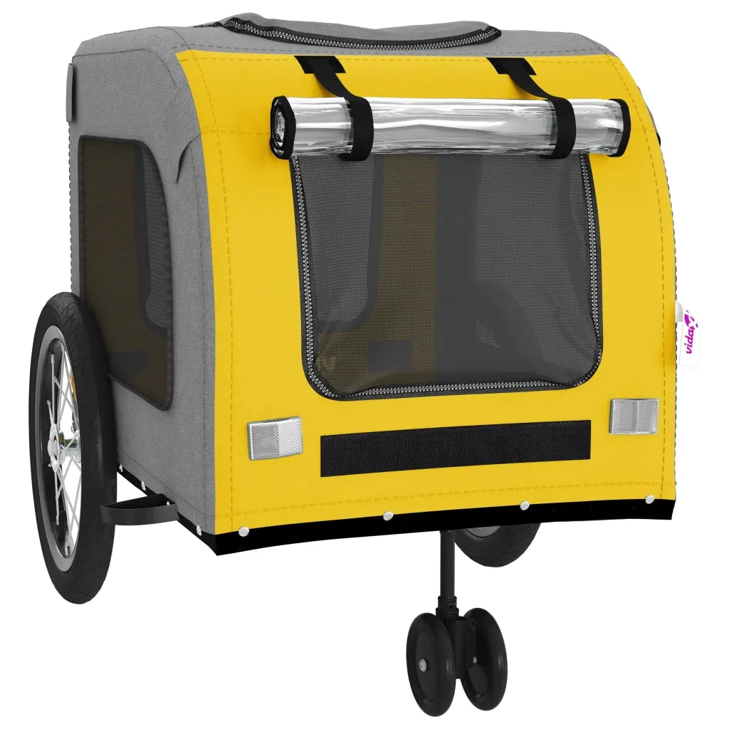 Rimorchio da Bici per Animali Giallo e Grigio Oxford e Ferro CFW2458217