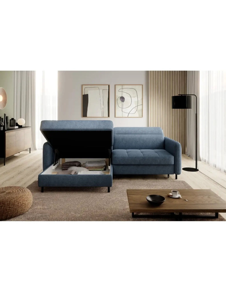 Divano ad angolo collezione GOUMSI colore Blu scuro mélange