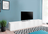 Mobile TV 6 Ante 243,6x44,2x46 cm Ping Bianco Lucido