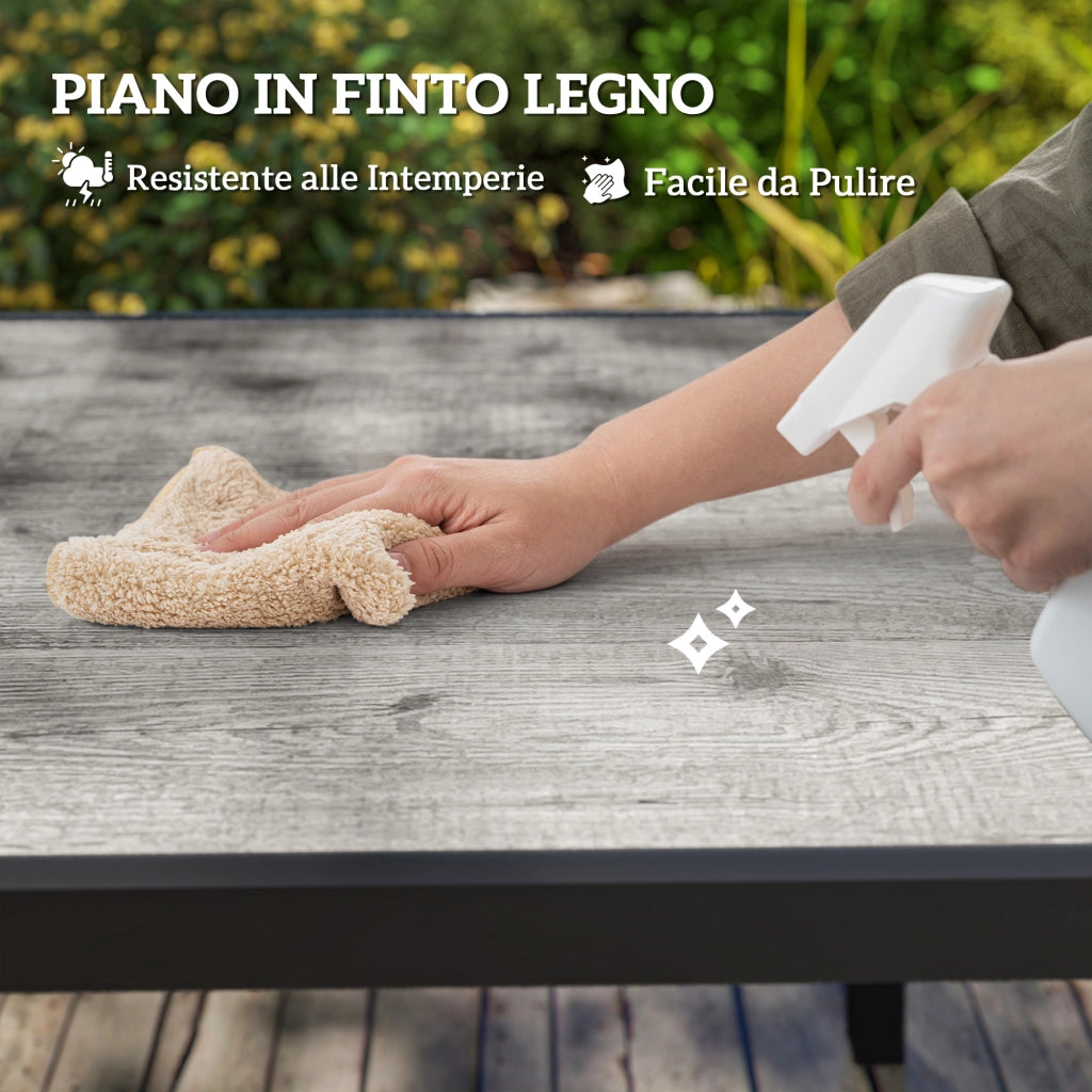 Tavolo da pranzo allungabile per giardino ¨C zephmum ¨C alluminio e acciaio grigio 160-240 cm