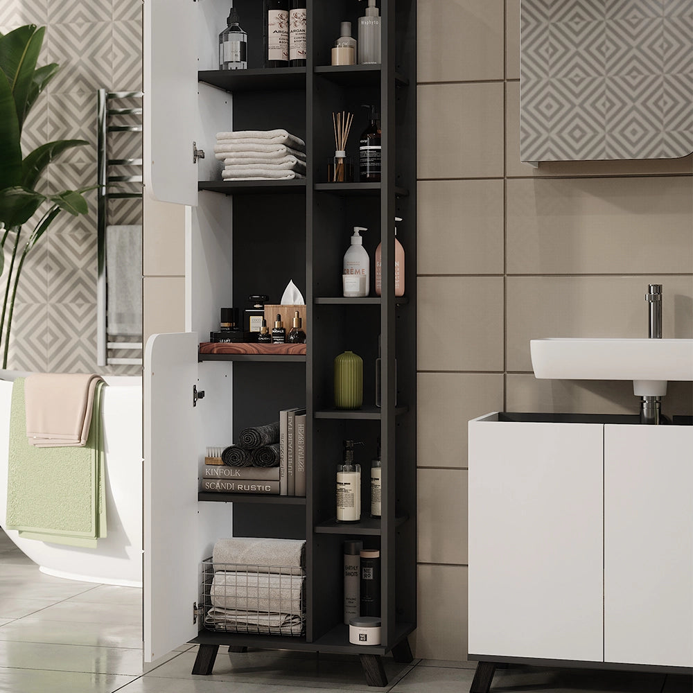 Vicco Set di mobili da bagno Antracite/bianco 3 parti
