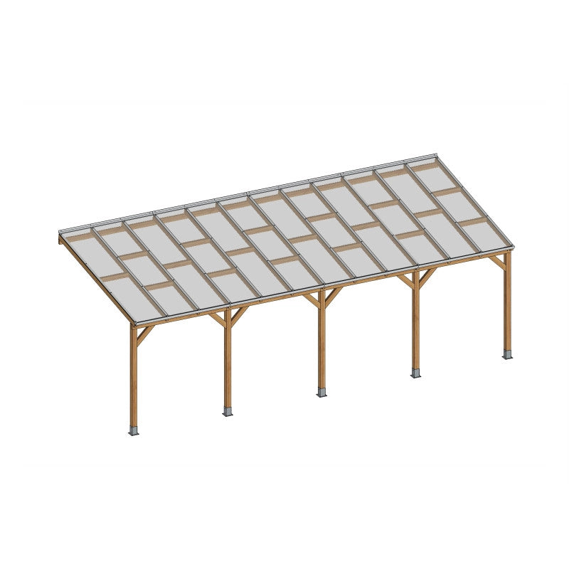 Tetto Couv'terrasse in legno 3x7,4 m - con tetto