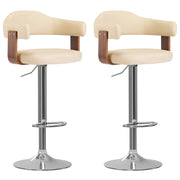 Sgabelli da Bar 2 pz Crema in Legno Curvo e Similpellecod mxl 70548