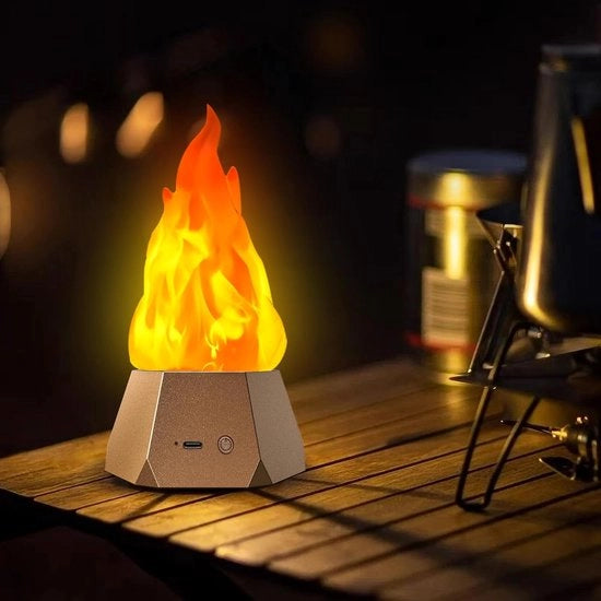 Lampada fumante, illuminazione LED senza fiamma ricaricabile con fiamme lampeggianti, ideale per campeggio all'aperto, vacanze, Halloween, Natale e Thanksgiving, decorazione per cortile, in 3 modalità.