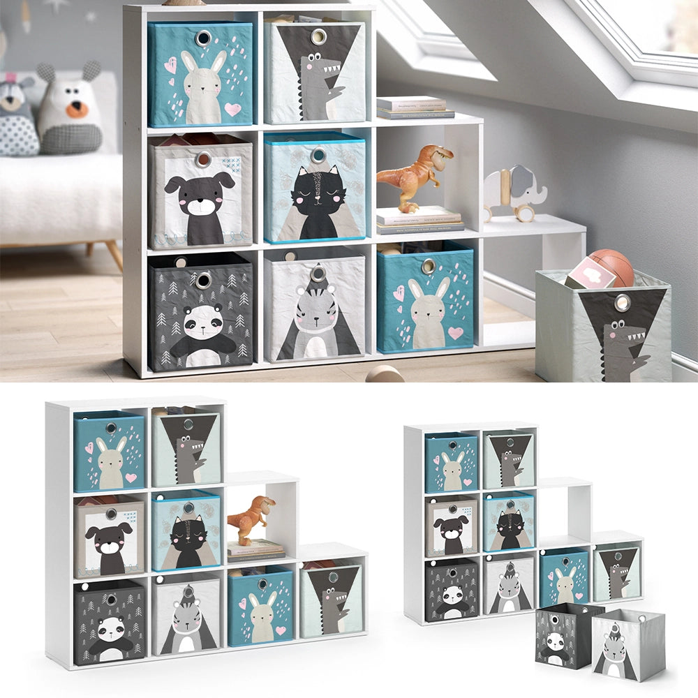 Vicco Libreria bambini Bianco 142.4 x 107.8 cm con 8 scatole pieghevoli