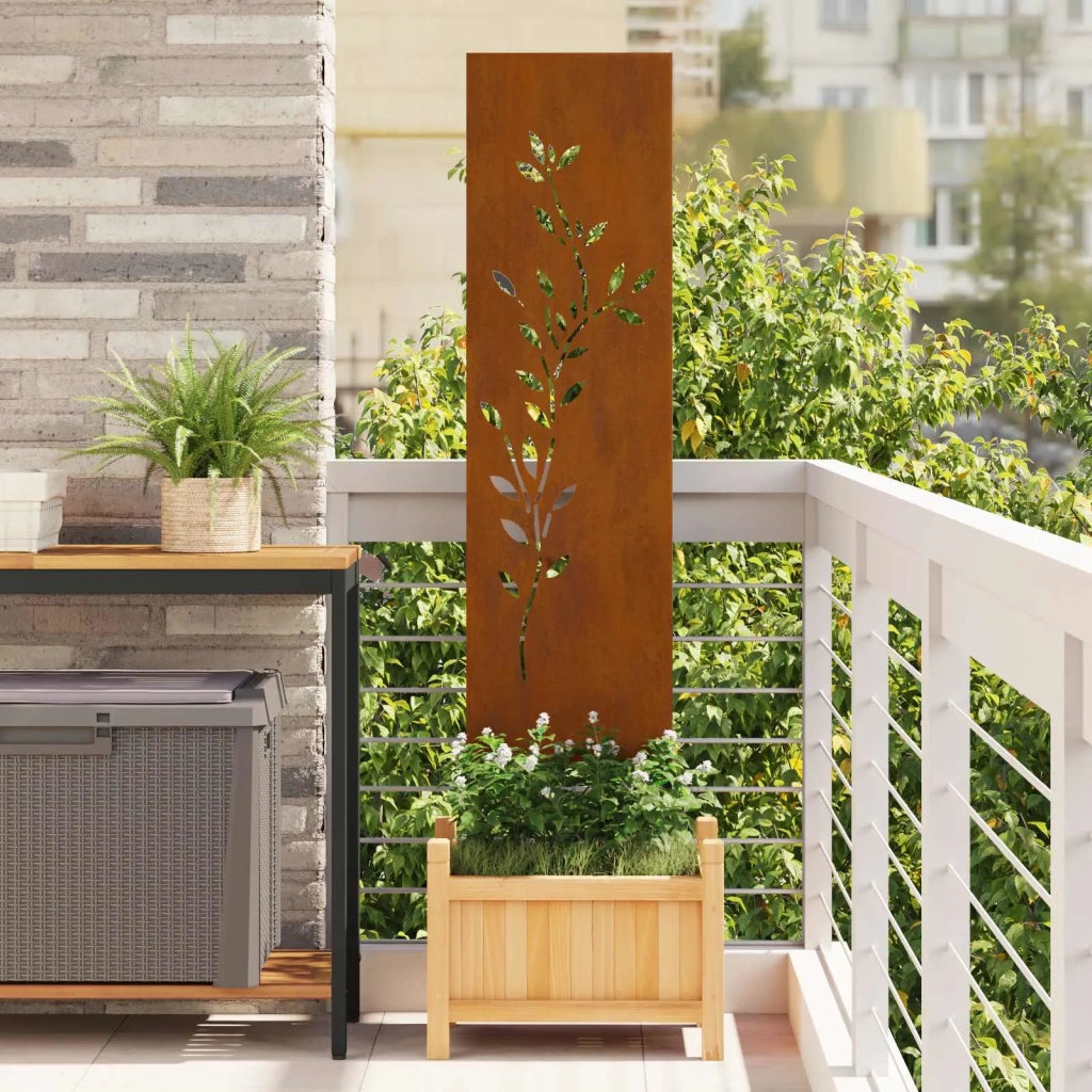 Schermo per privacy in giardino Floreale Ruggine 32 x 140 cm