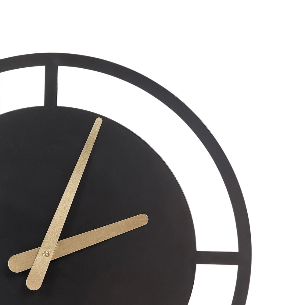 Orologio da parete in acciaio nero ⌀ 40 cm Design moderno e minimalista senza numeri Arredamento per il soggiorno