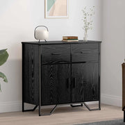 Credenza con cassetto Rovere Nero 79,5 x 35,5 x 74,5 cm 883568