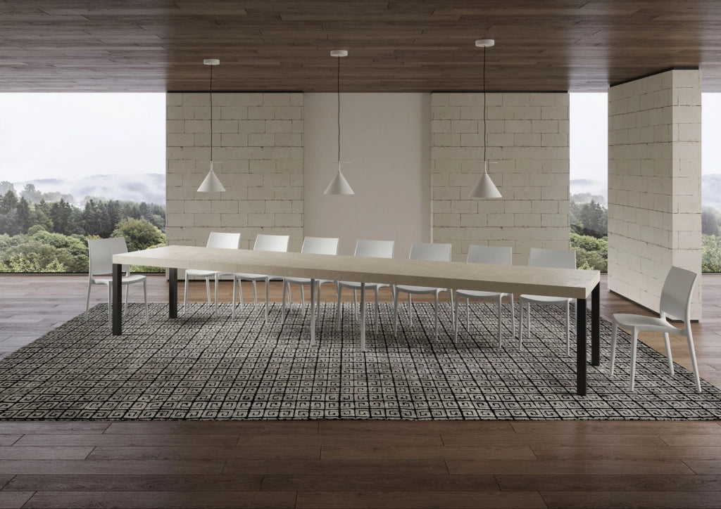 Tavolo allungabile 90x200/460 cm EveryX Premium cashmere gambe antracite