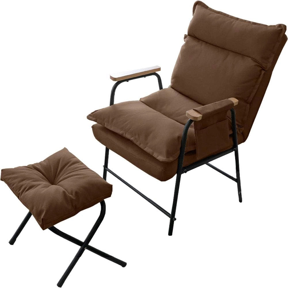 Sedia da Ufficio per Adulti con Poggiapiedi e Cuscino Lombare Massaggiante, Sedia da Gioco Ergonomica per E-Sport per Sedia Computer Imbottita Comoda Regolabile per la Casa (Marrone)