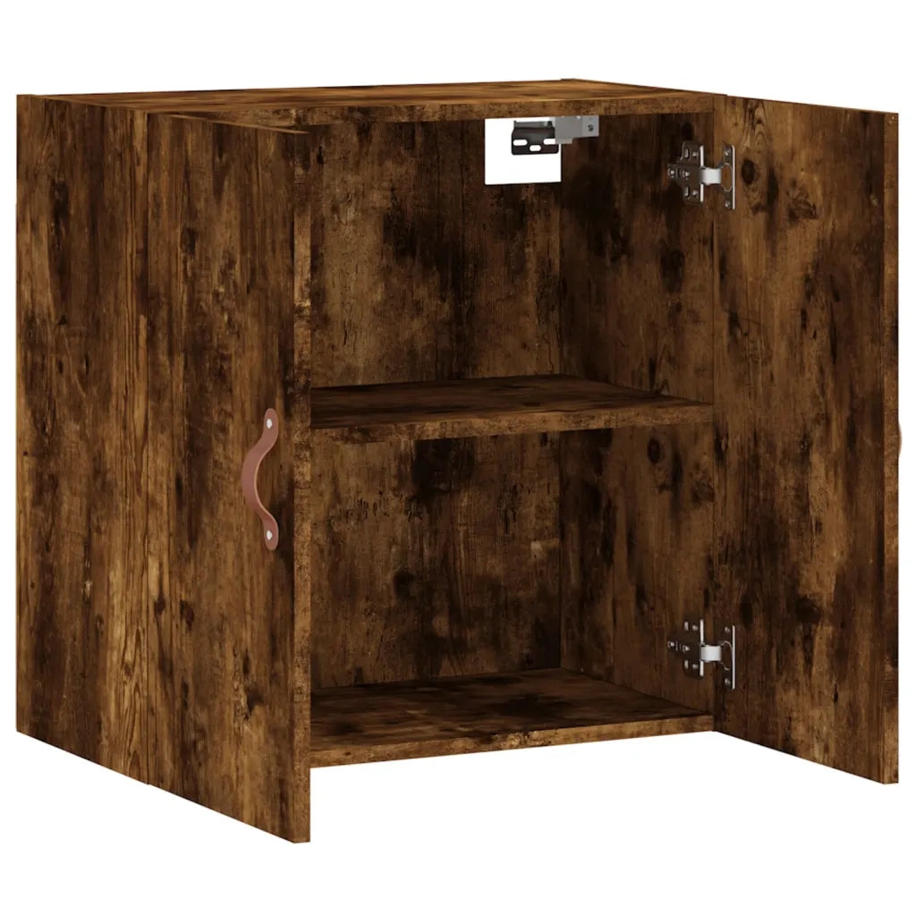 Mobiletto a parete pratico in legno composito 60 x 31 x 60 cm stile moderno finitura rovere affumicato 02_0048789